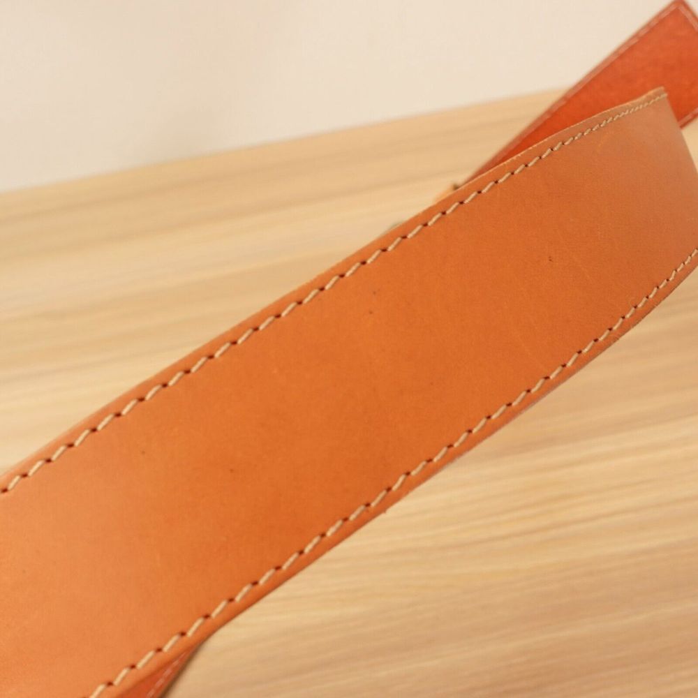 Brown Leather Belt Men 32 Basic Solid Stylish Pre… - image 5